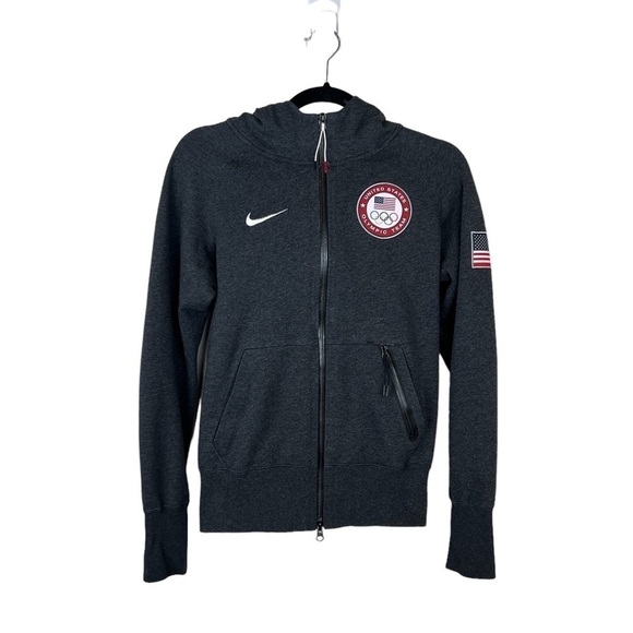 Nike Fleece Jacket Olympics Team USA Full Zip Hooded - Picture 1 of 9
